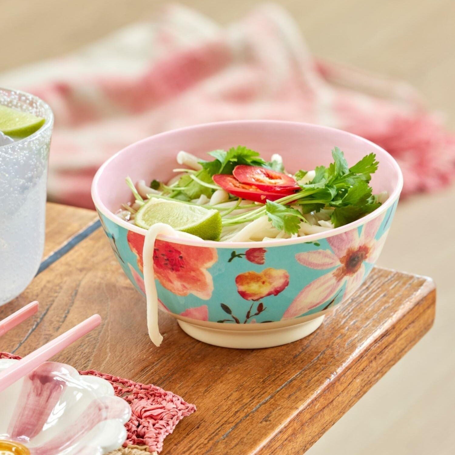 Melamin Schale "Selma Flower" - M (Mint) Rice