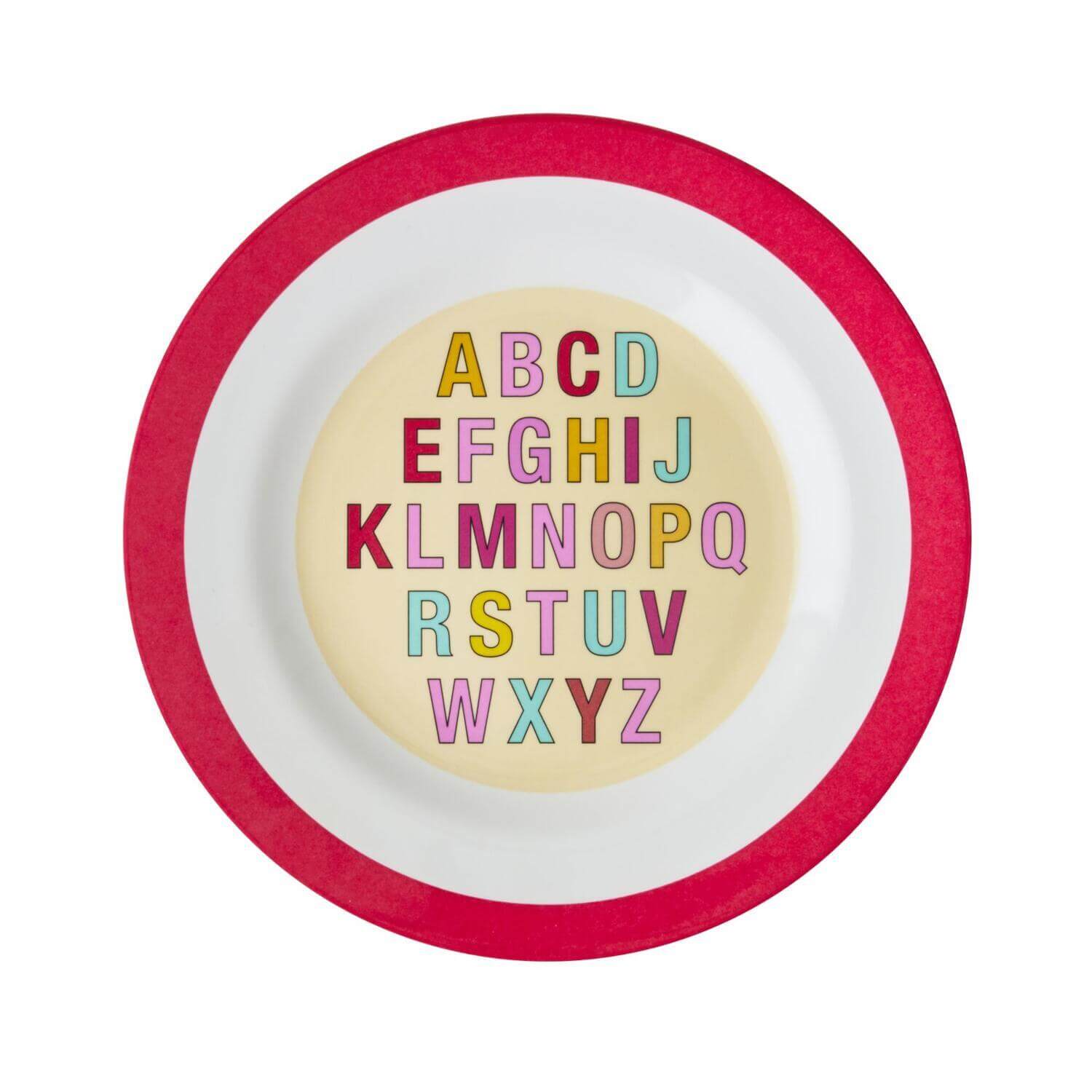 Melamin Frühstücksteller "Alphabet" (Rot) Rice