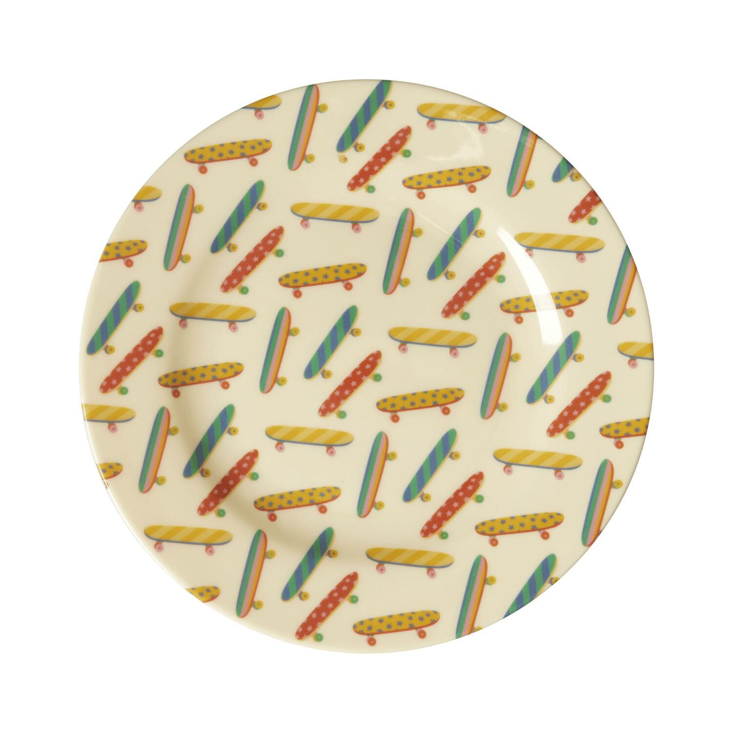 Melamin Kinderteller "Skateboard" - 20 cm (Bunt) Rice