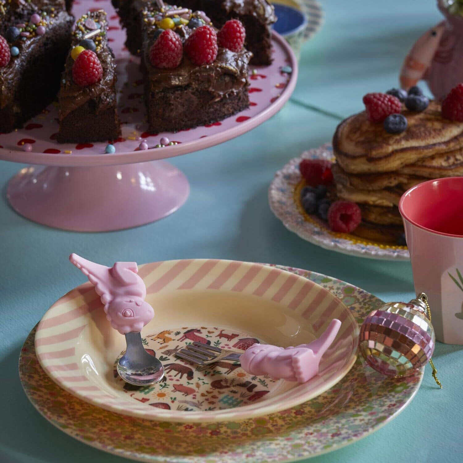 Kinderbesteck "Dino" (Pink) Rice