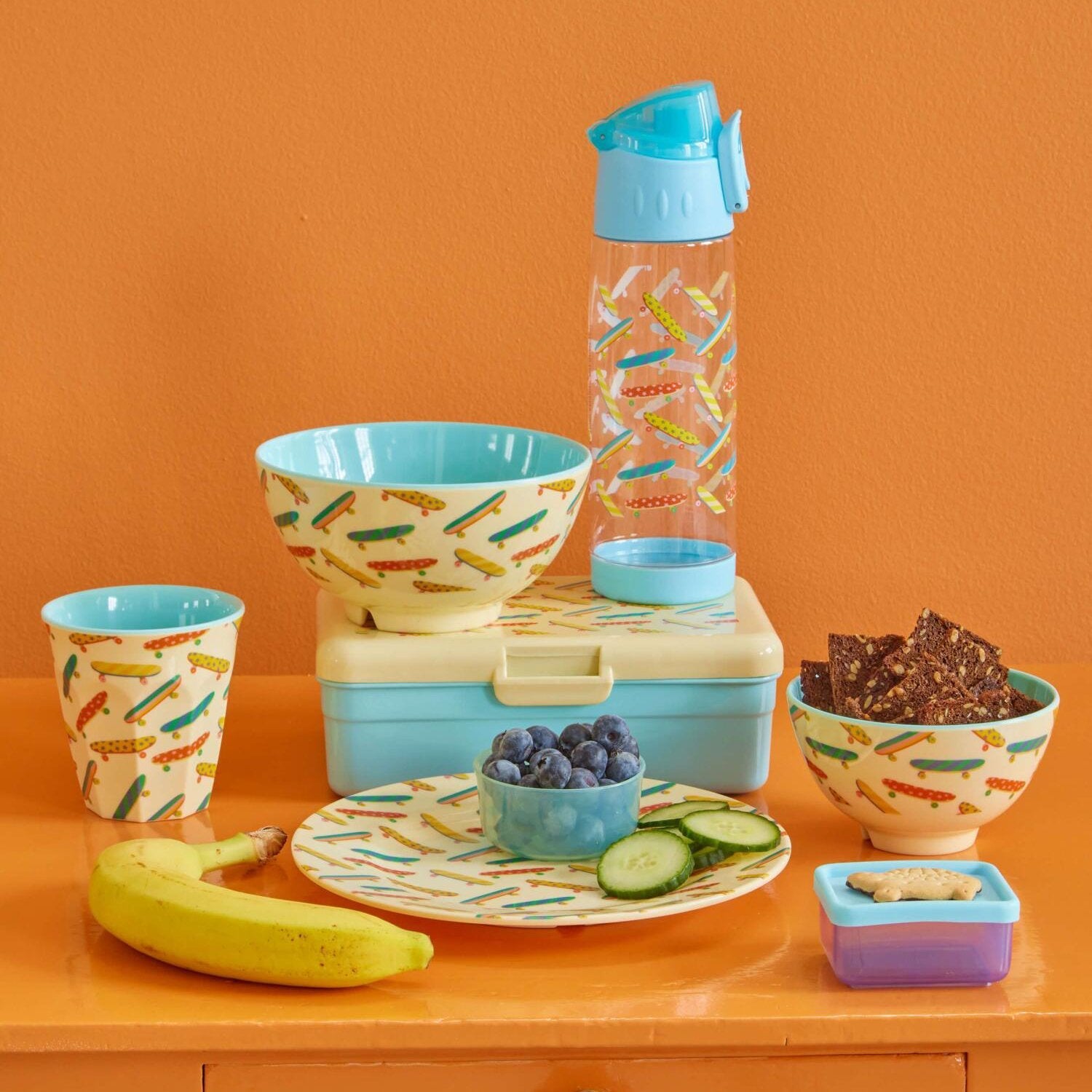 Melamin Kinderteller "Skateboard" - 20 cm (Bunt) Rice