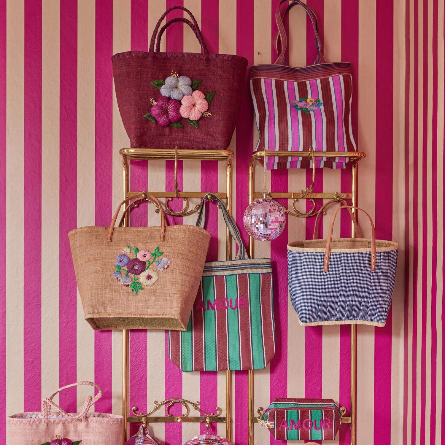 Einkaufstasche aus recyceltem Plastik "Amour" - 40x40 cm (Bunt) Rice