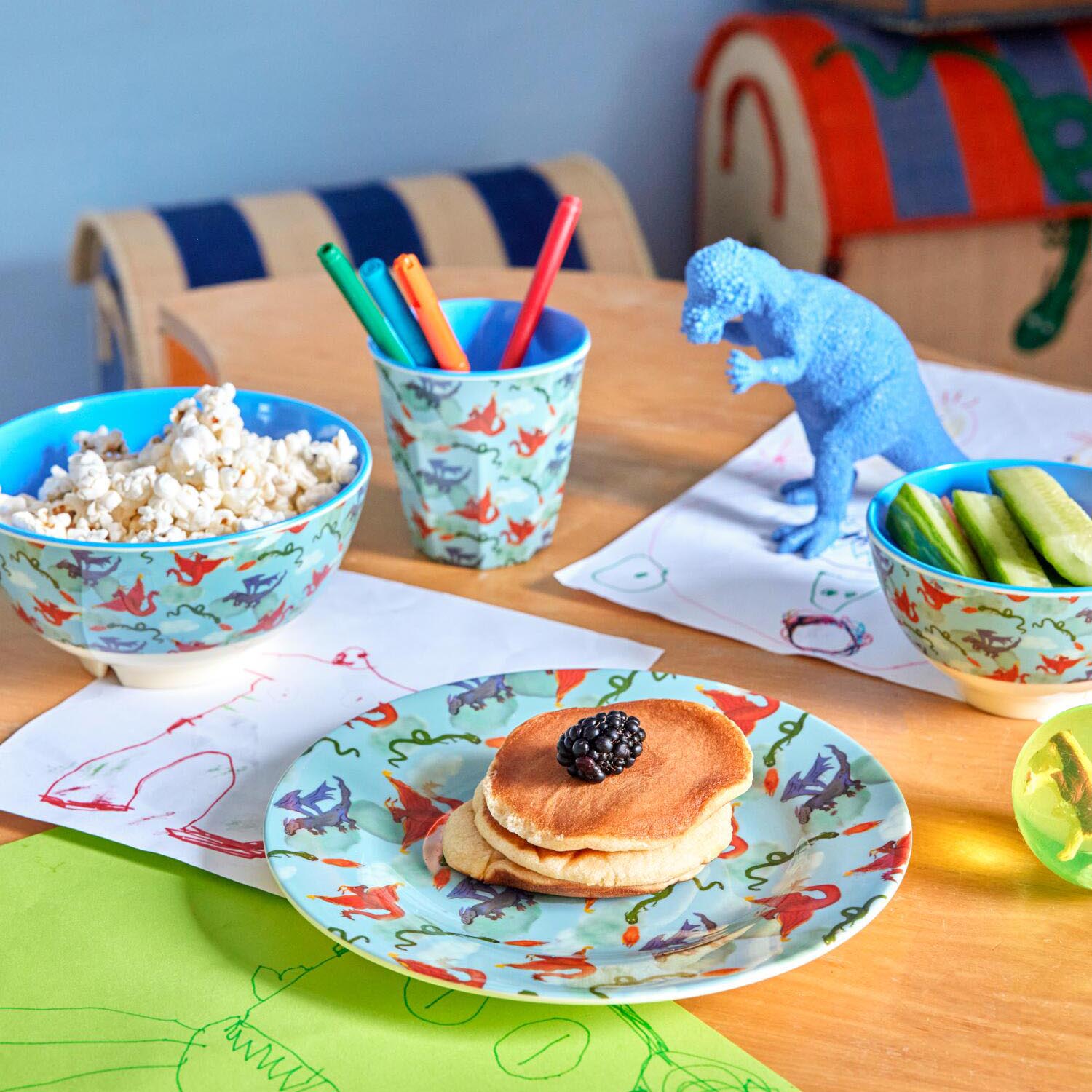 Melamin Kinder-Beilagenteller "Dragon" - 20 cm (Bunt) Rice