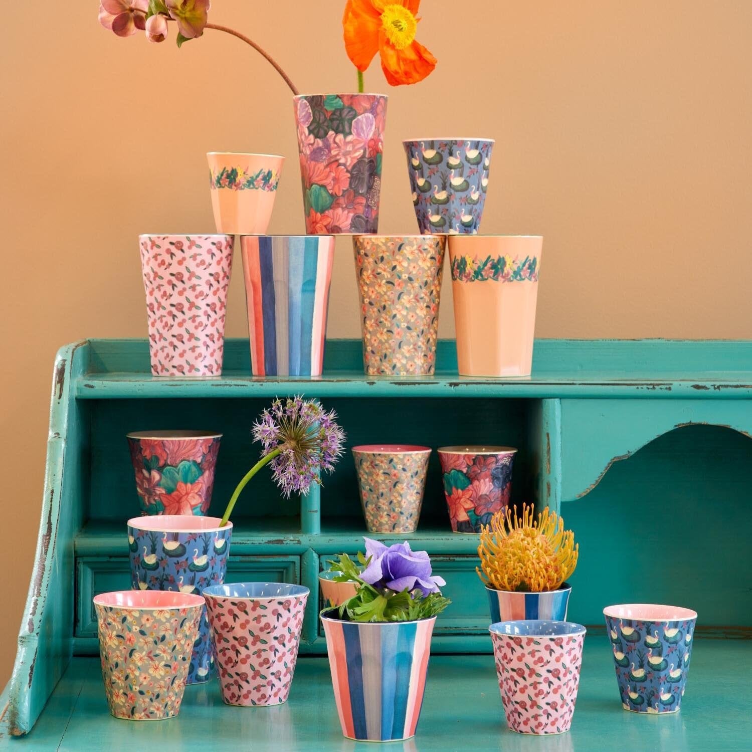 Melamin Tasse "Sandy Flower" - 250 ml (Bunt) Rice