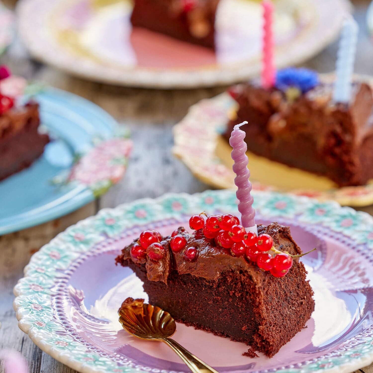 Gedrehte Kuchen-Kerzen - 12 Stk (Pink) Rice