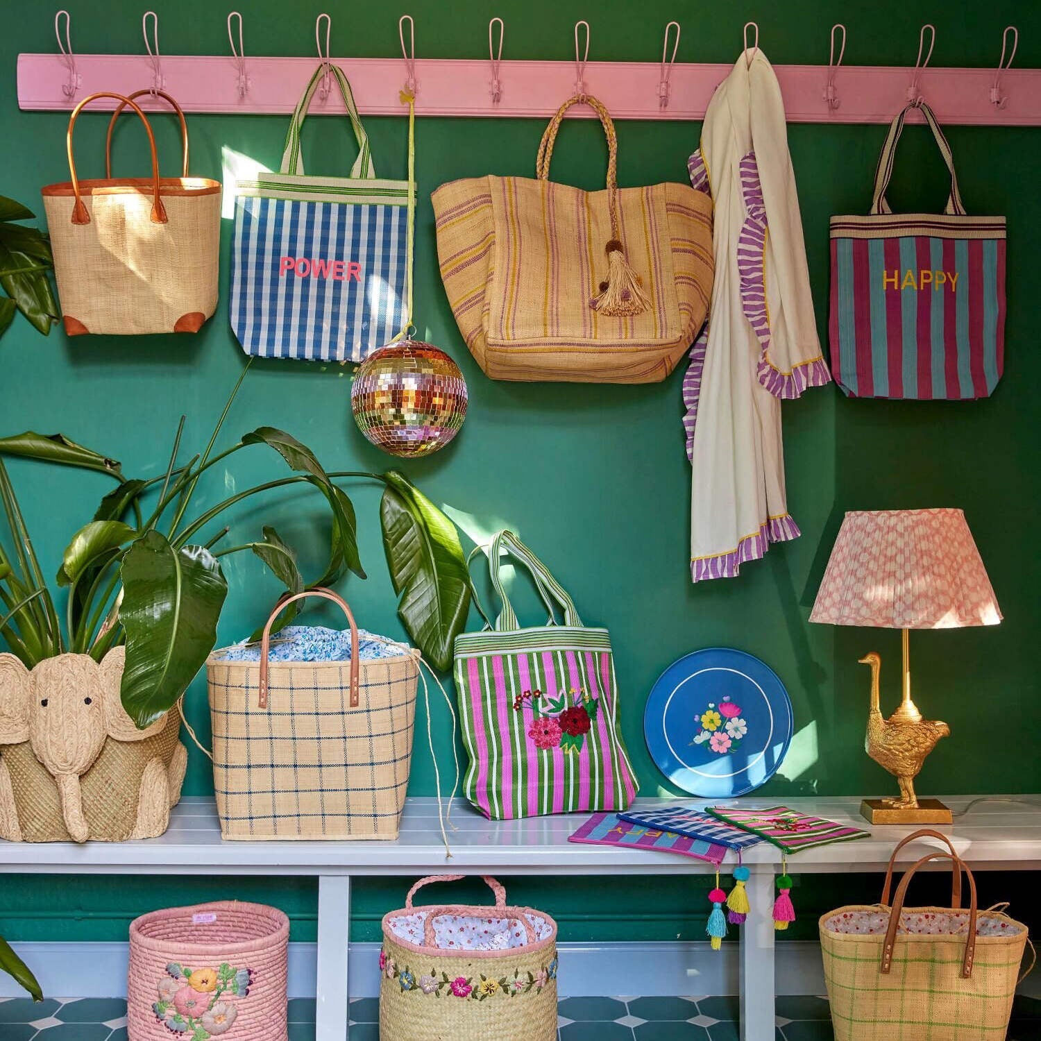 Einkaufstasche "Flowers & Stripes" (Bunt) Rice