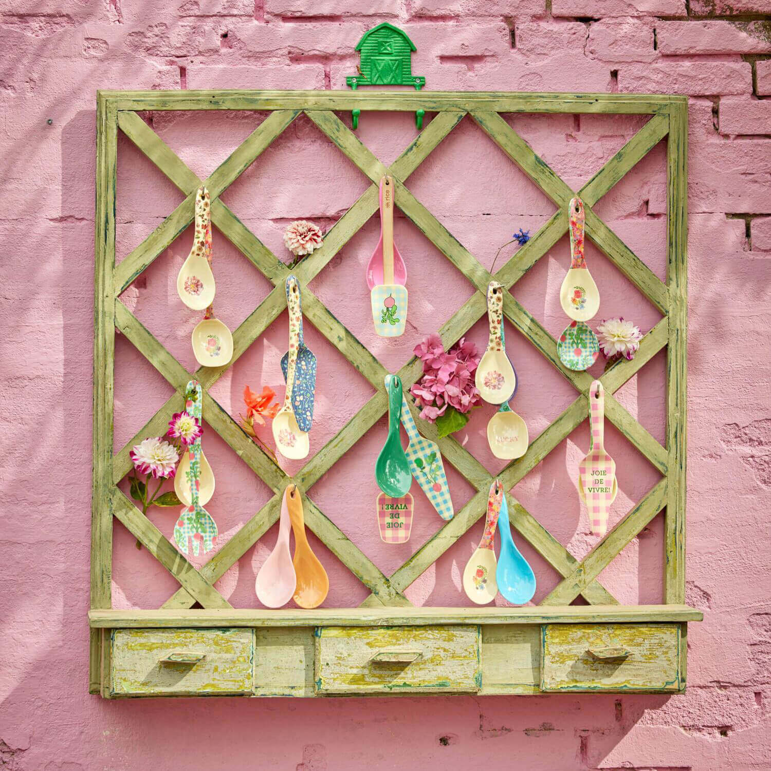 Melamin Salatlöffel - 7x22 cm (Hellblau) Rice