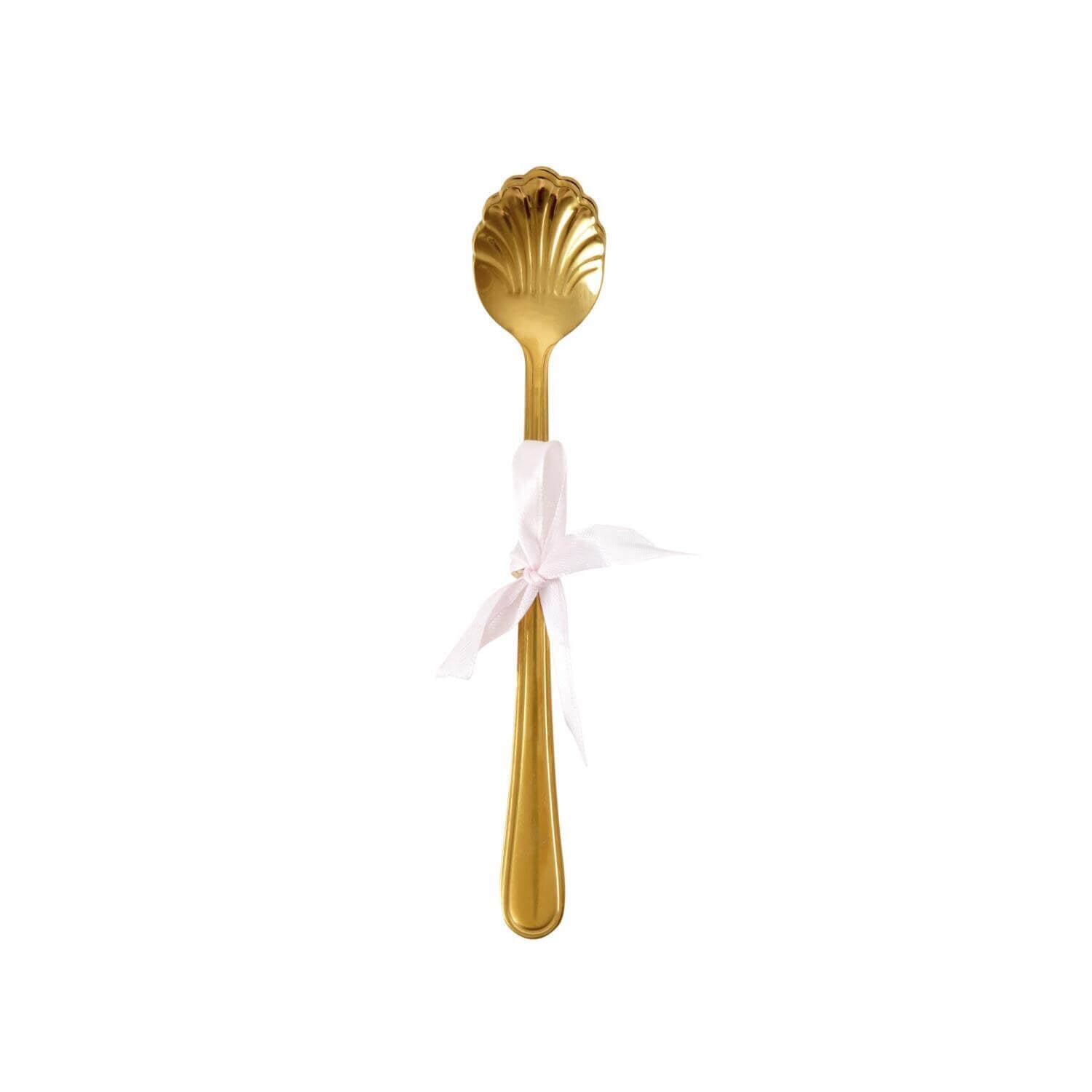 Latte-Löffel aus Edelstahl im 4er-Set "Muschel" (Gold) Rice