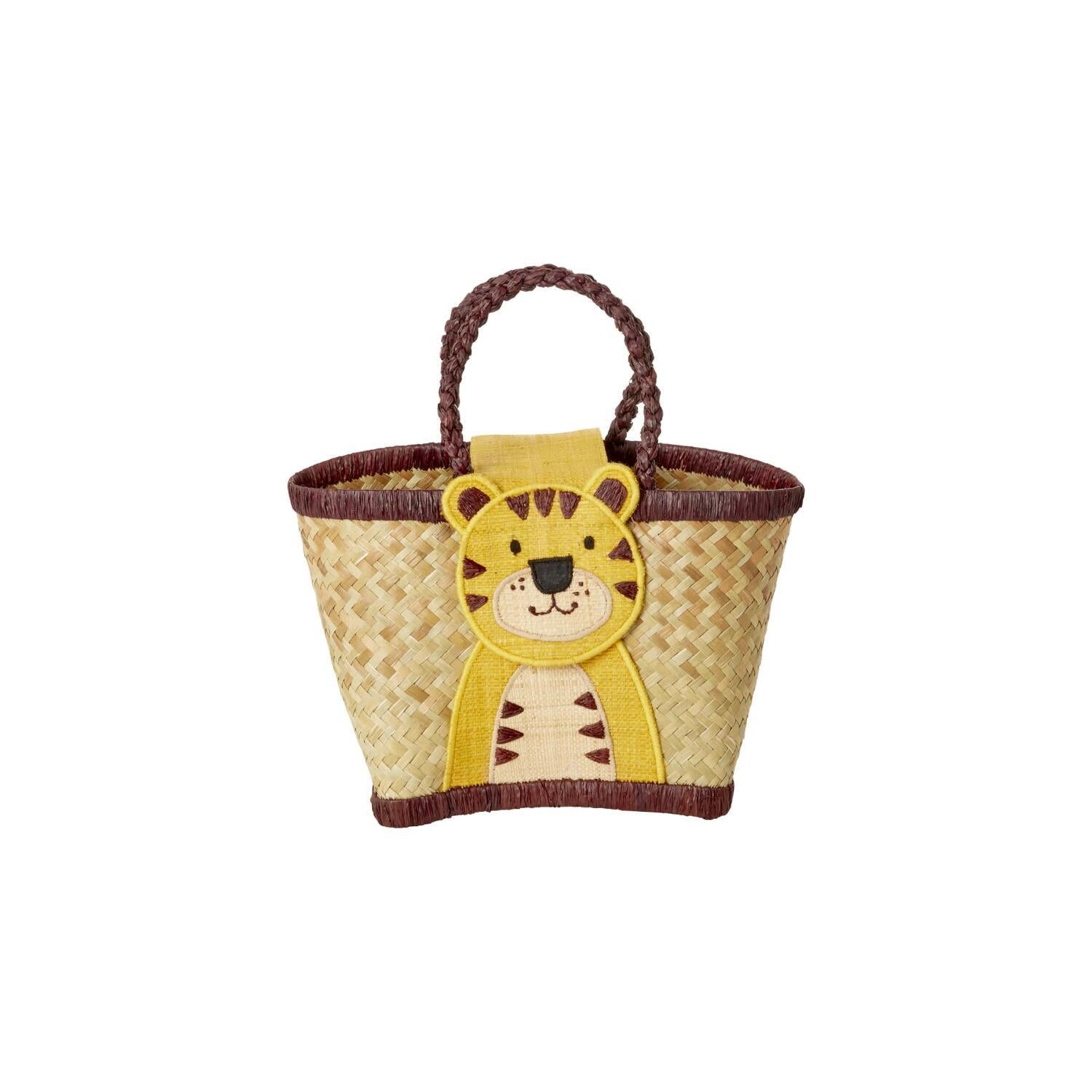 Kindertasche "Raffia - Tiger" - 20x12x18 cm (Natur/Gelb) Rice