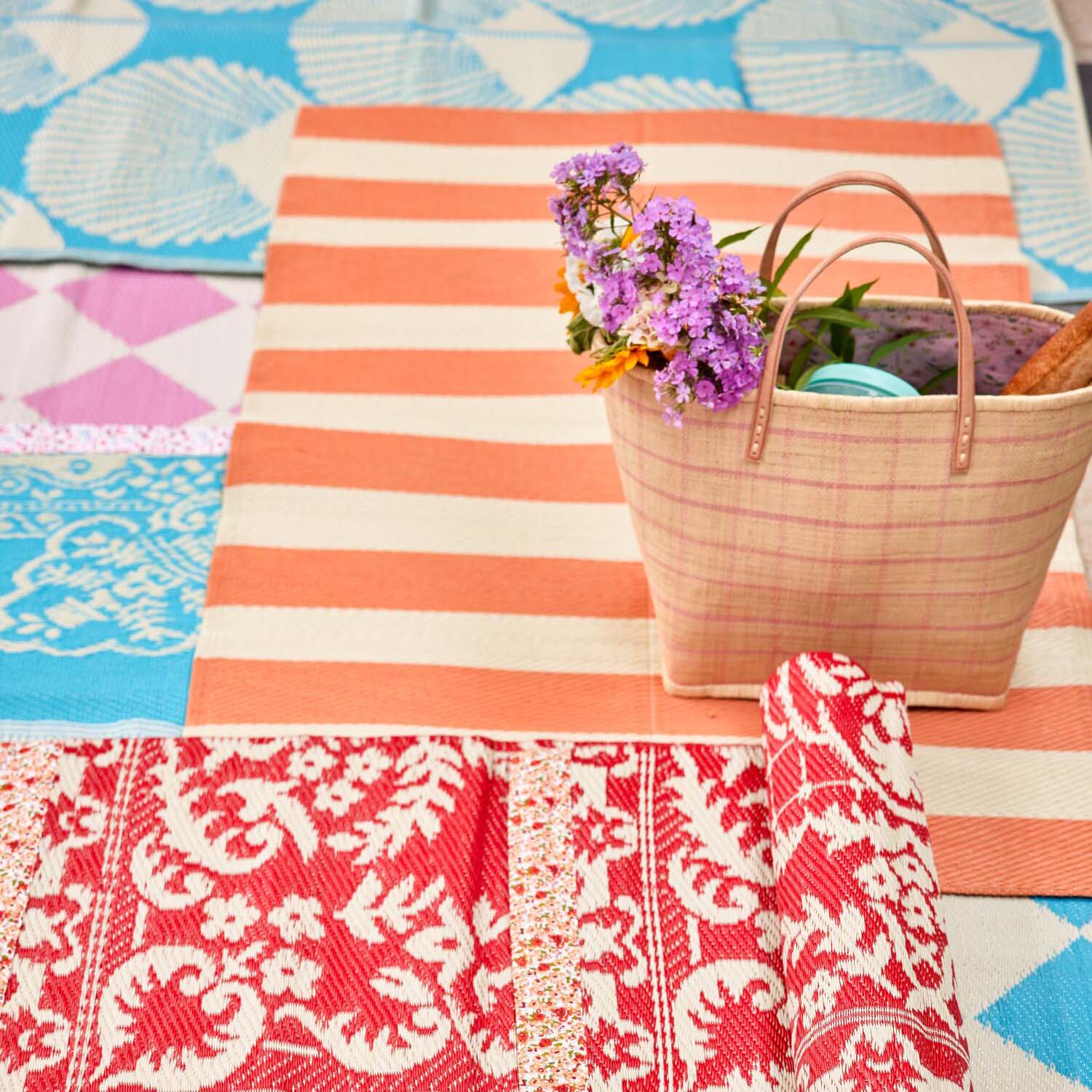 Läufer "Stripes" - 150x90 cm (Coral/Creme) Rice