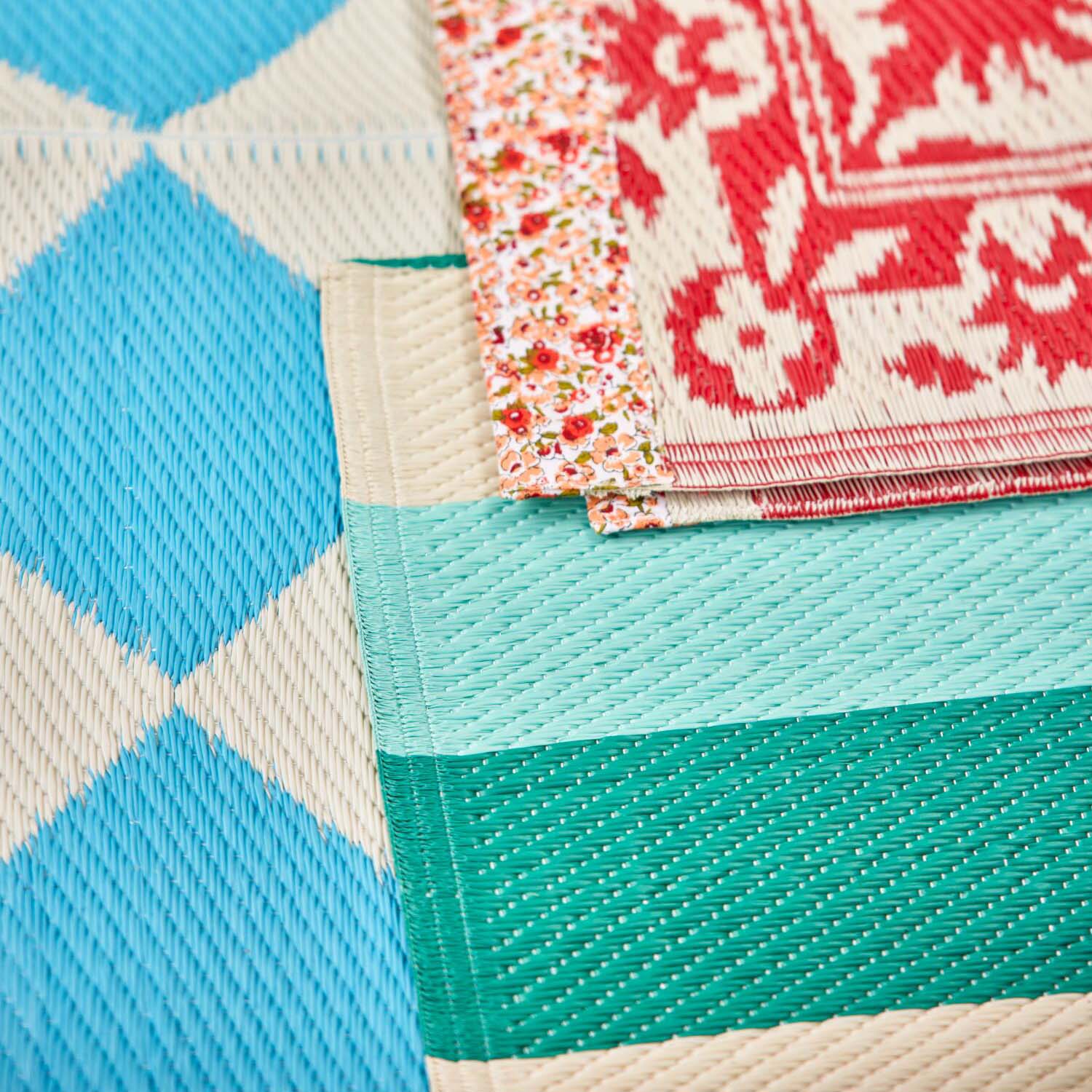 Läufer "Stripes" - 150x90 cm (Creme/Mint/Grün) Rice