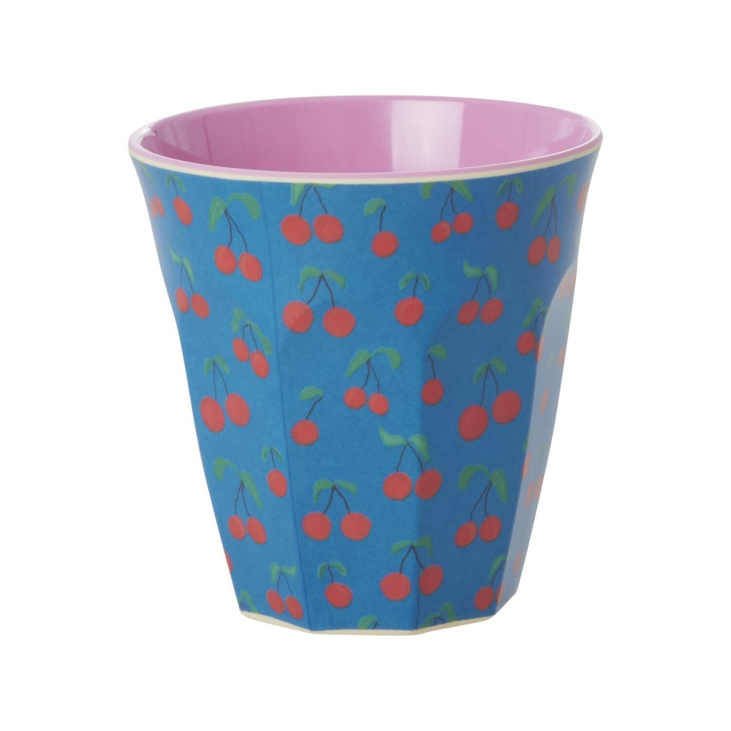 Melamin Becher "Cherry Love" - M (Blau) Rice