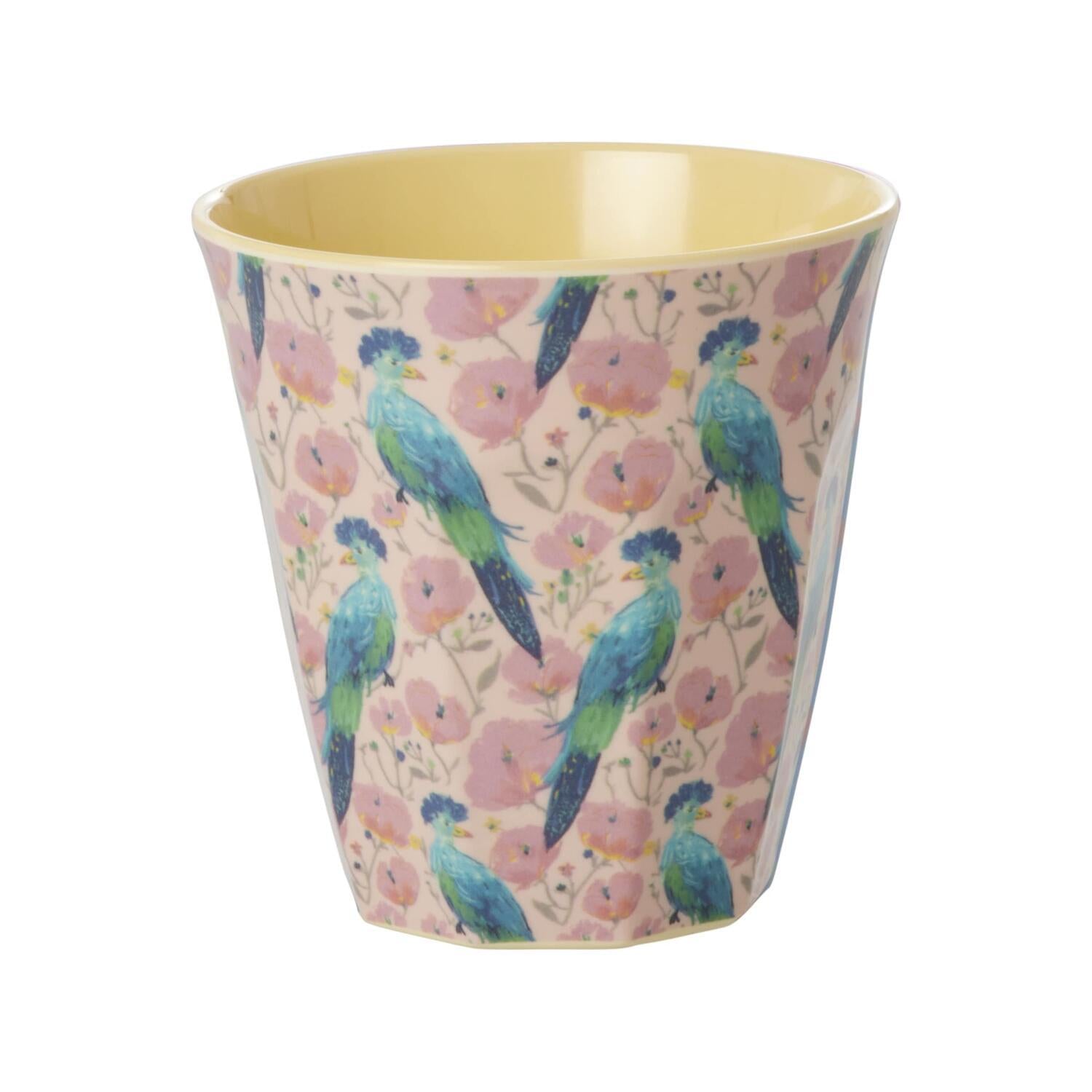 Melamin Becher "Exotic Bird" - M (Bunt) Rice