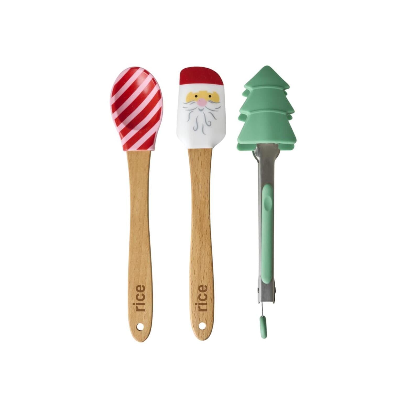 rice Teigschaber und Zange "Christmas" im 3er-Set - 26x14x3 cm (Bunt)