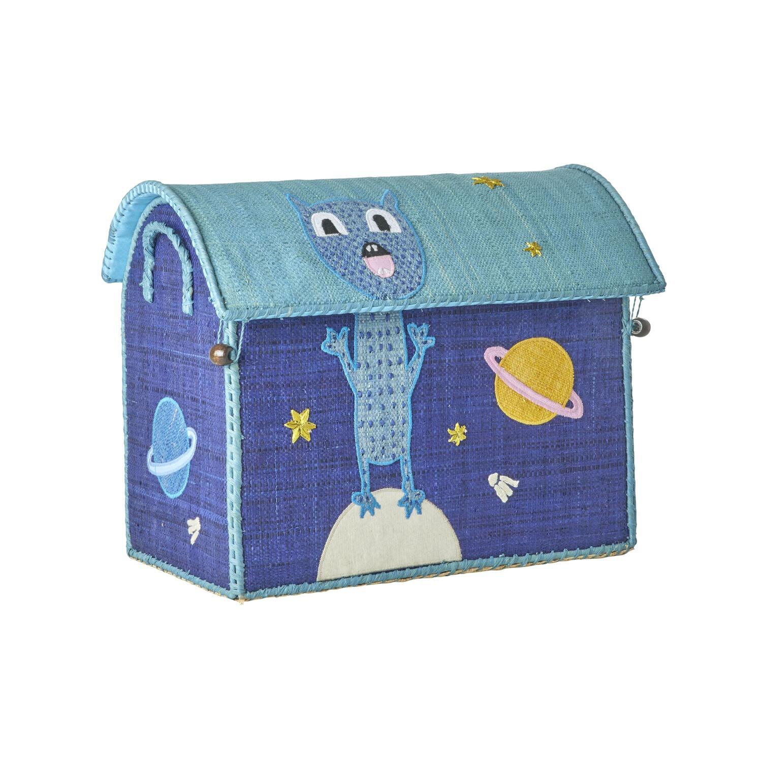 Spielzeugkiste "Raffia - Monsters" - S (Blau) Rice