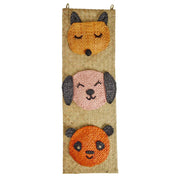 Wandaufhänger "Raffia - Animal Face Pockets" - 20x60 cm (Natur) Rice