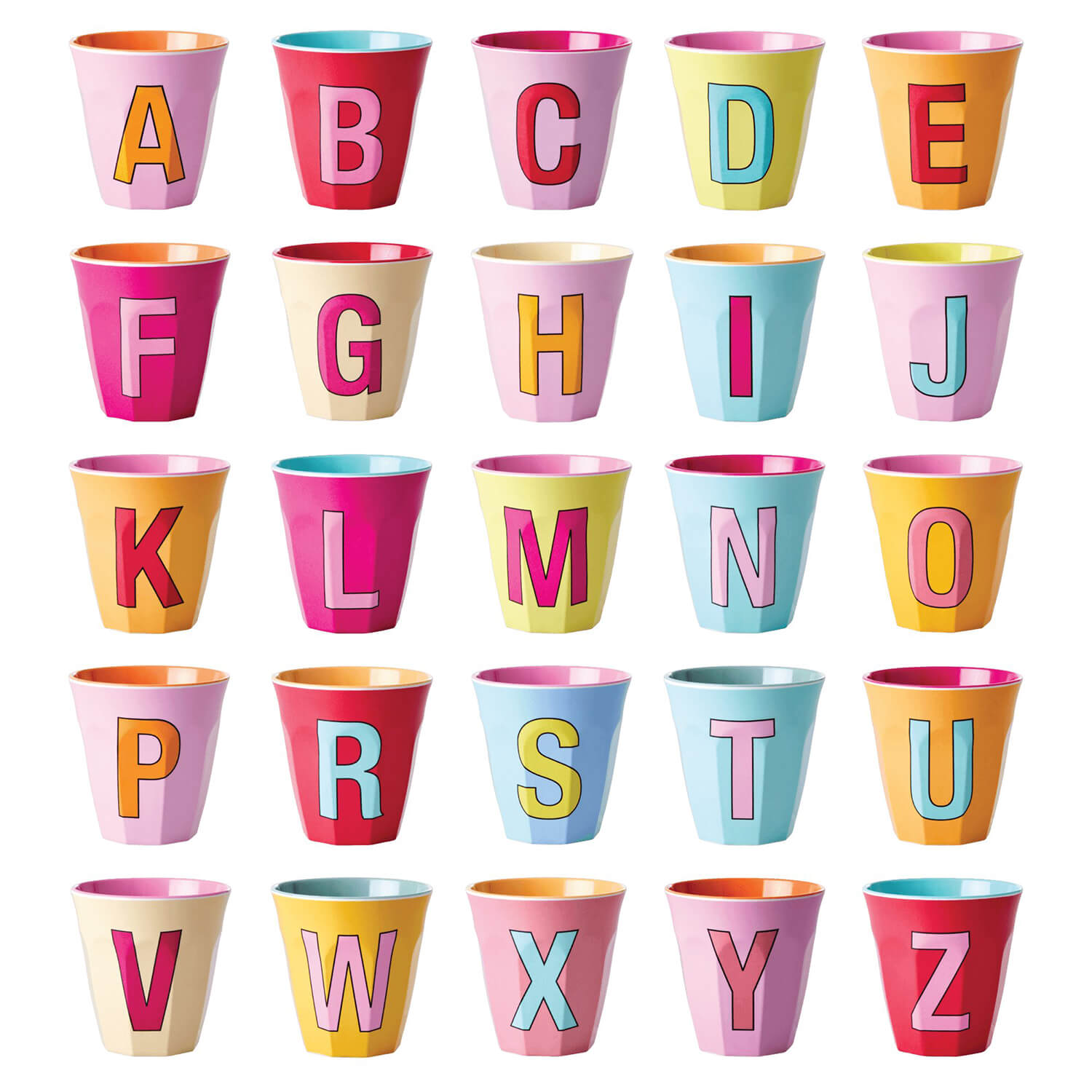 Melamin Becher "Buchstabe N" - Medium (Mintblau)