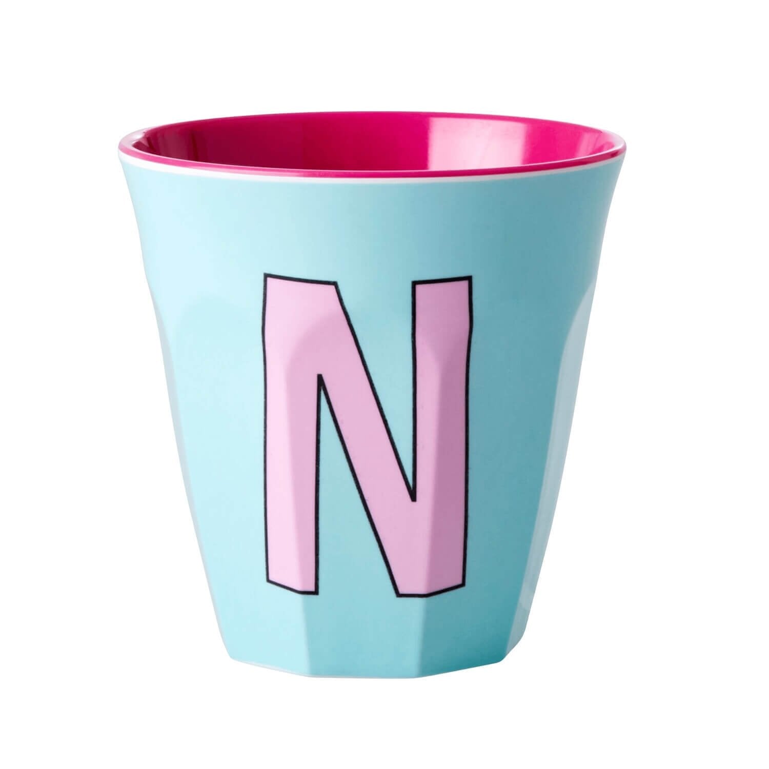 Melamin Becher "Buchstabe N" - Medium (Mintblau)