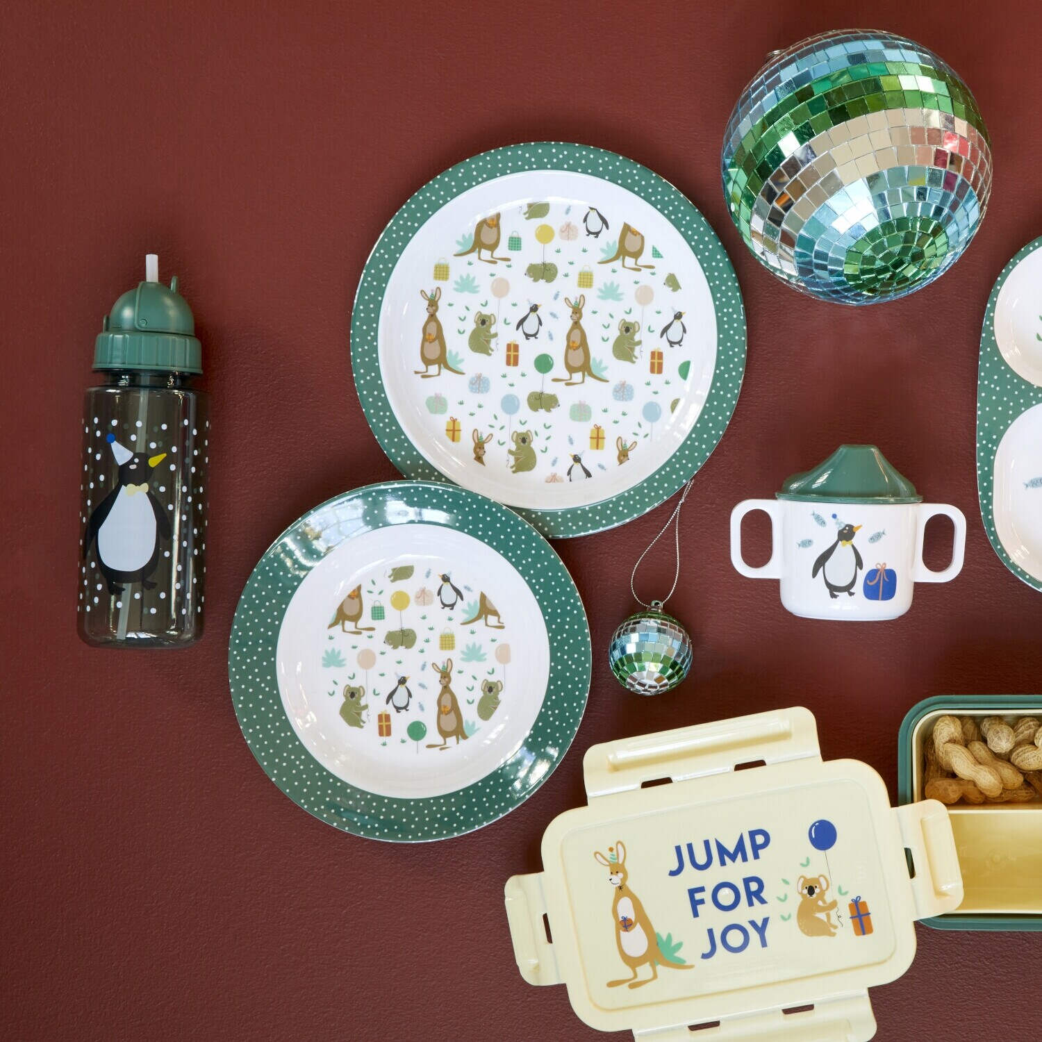 Melamin Schnabeltasse "Party Animal" (Grün) Rice