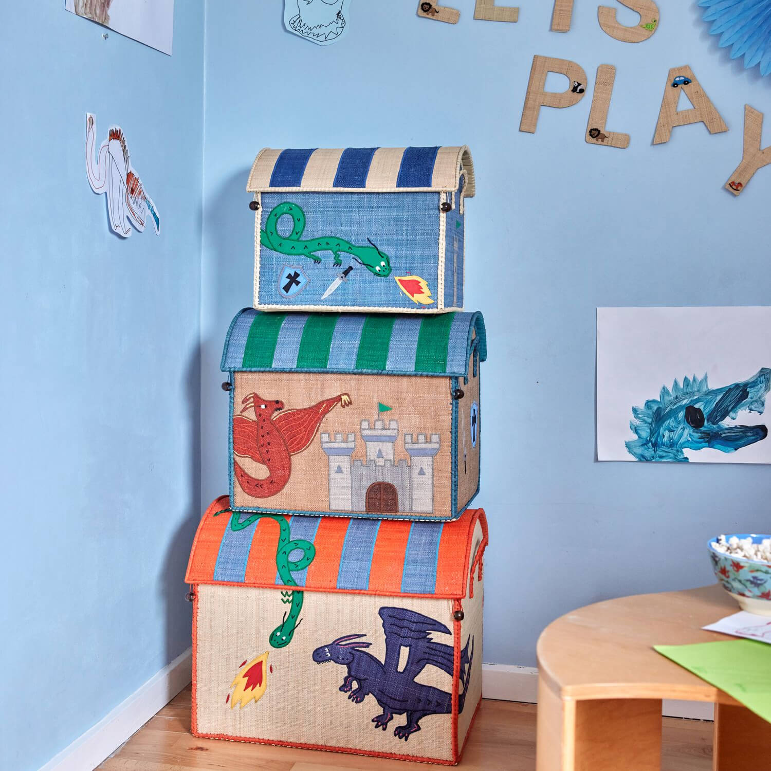 Spielzeugkiste "Dragon" - L (Bunt) Rice