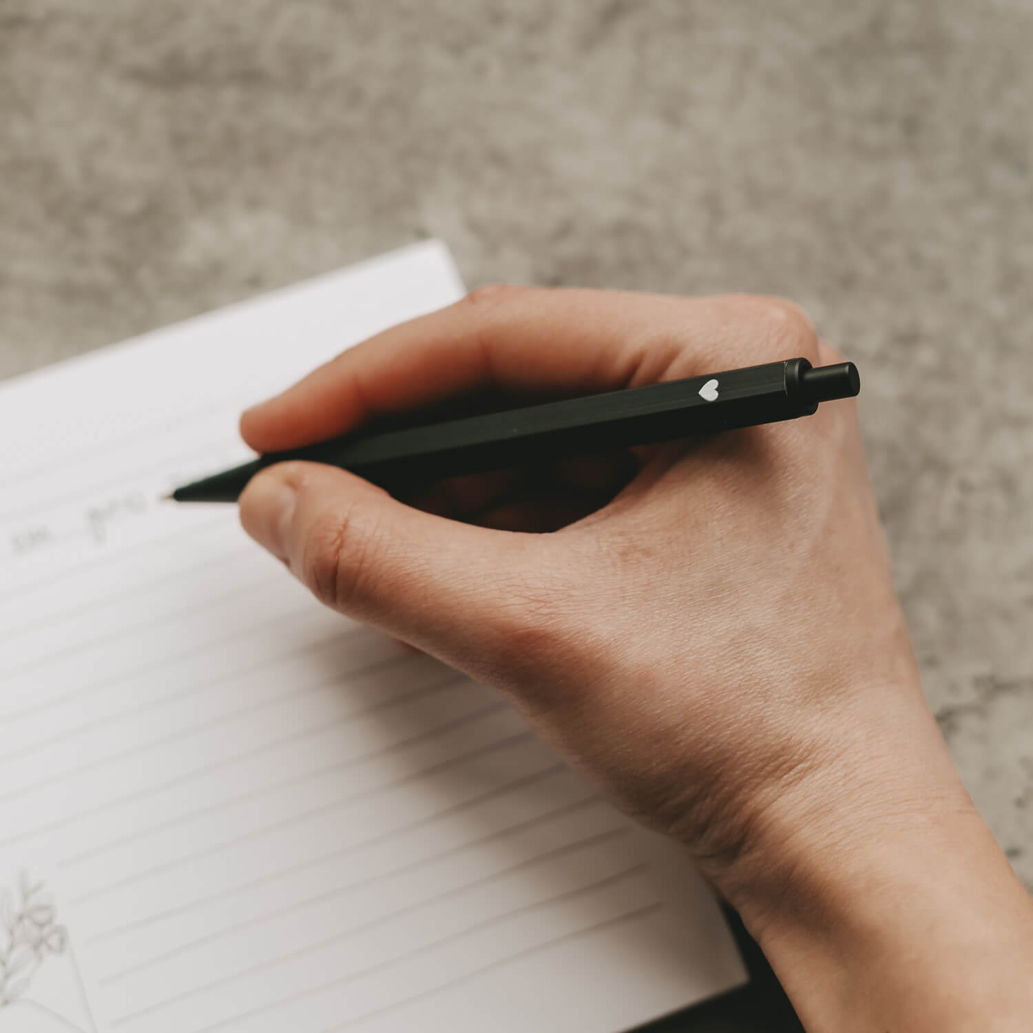 Kugelschreiber "Herz" (Schwarz) Eulenschnitt