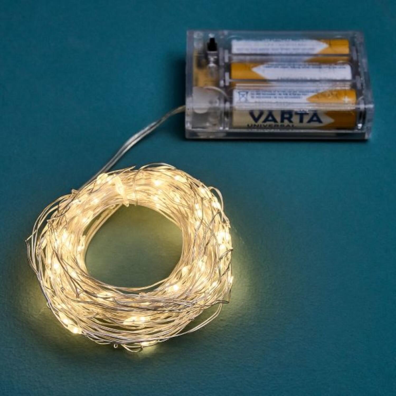 96er LED Lichterkette - 9,6 m (Silber)