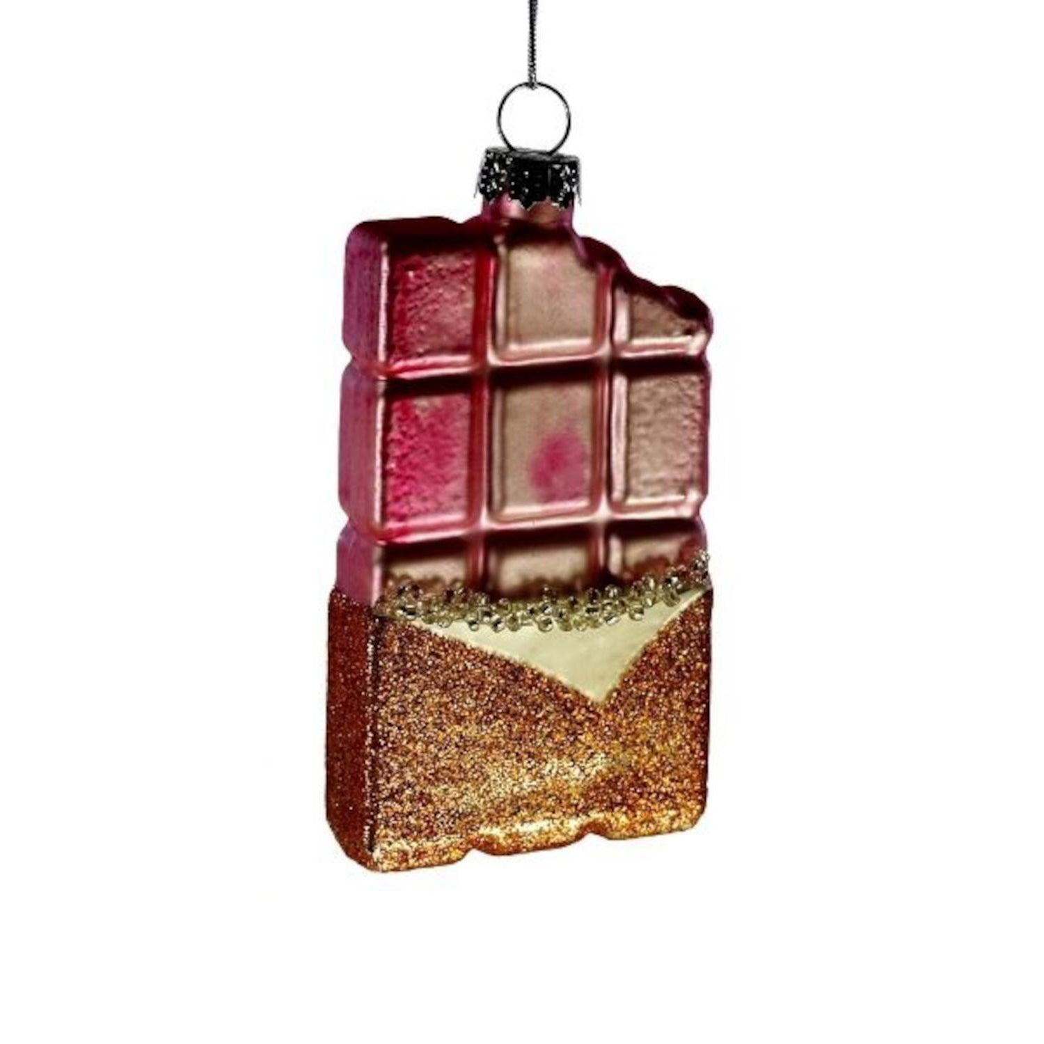 Glas-Anhänger "Schokotafel" - 5x10,5 cm (Rosa)