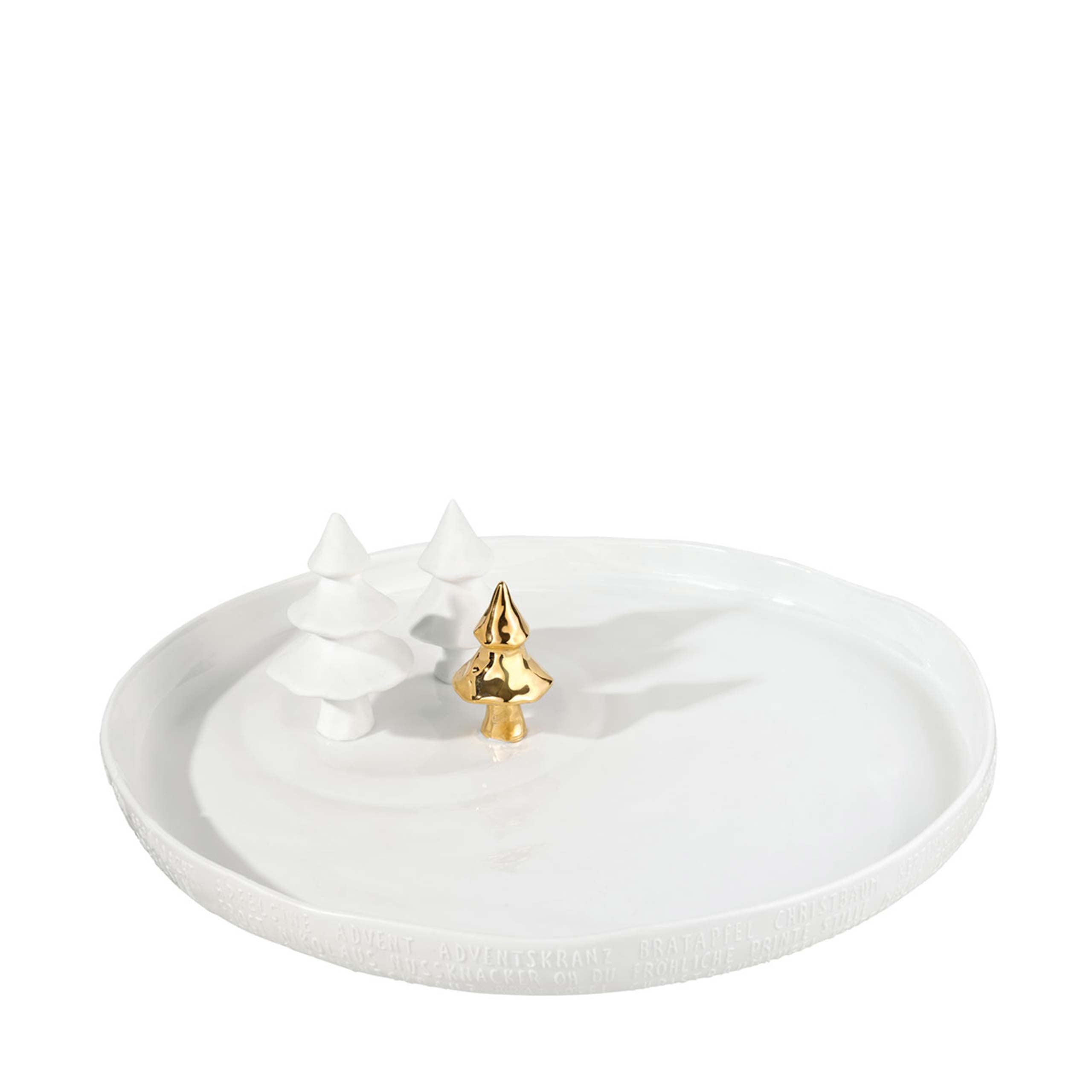 Weihnachtszauber "Winterlandschaft - Tannenbäume" - 35 cm (Weiß/Gold) räder Design