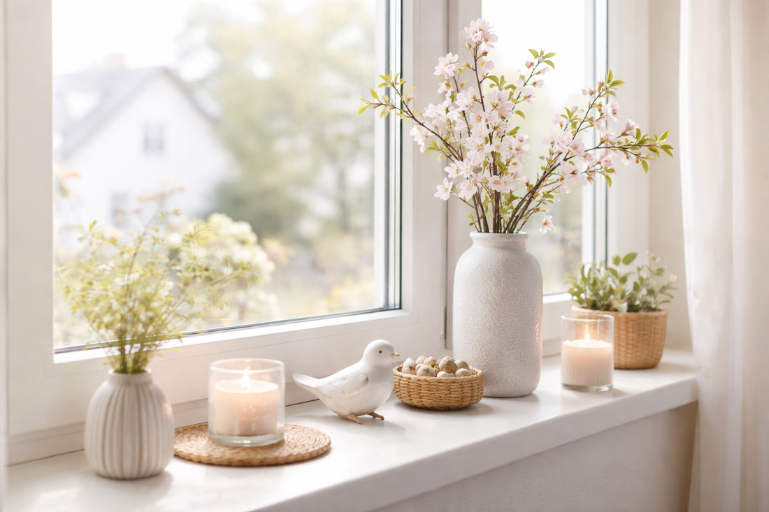 Frühlingsanfang: Fensterbrett neu dekorieren mit kleinen Highlights