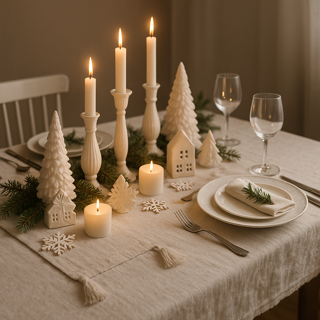 White Christmas: So stylst du eine festliche Tafel in Weiß