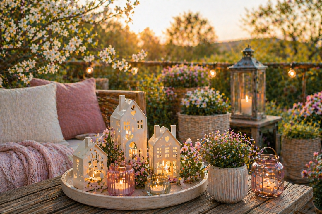 Lichthäuser auch im Frühling nutzen: Outdoor-Deko mit Lichthäusern – 7 kreative Ideen