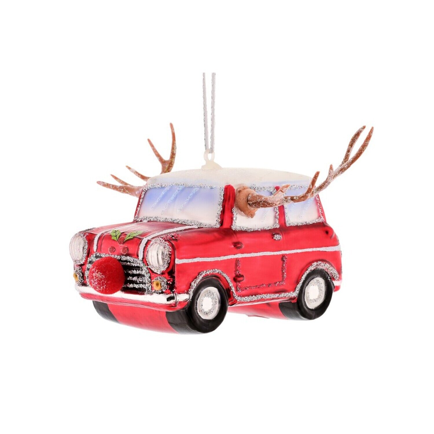 Weihnachtsanhänger "Auto Rudolf" (Rot)