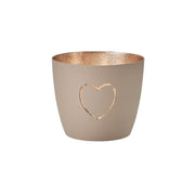 Windlicht "Madras Herz" M (Sand/Gold)