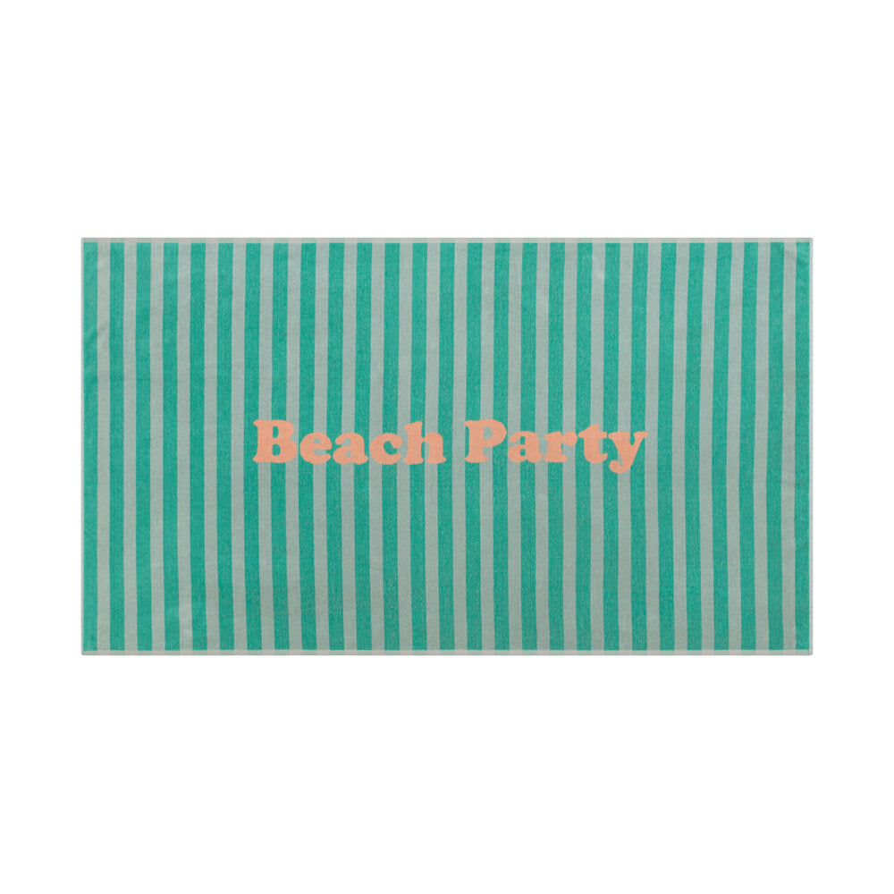 Frottee-Strandtuch "PLAYA - Beach Party" - 100x180 cm (Mint)