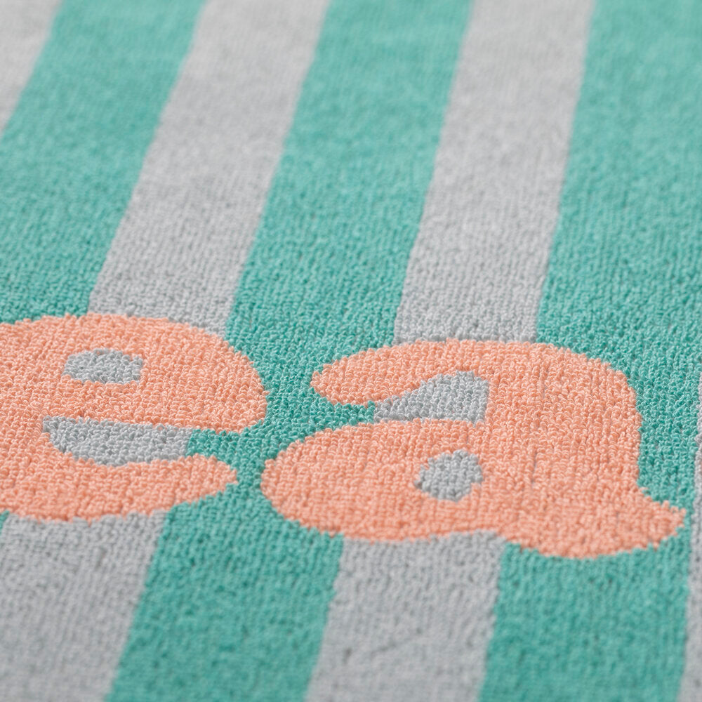 Frottee-Strandtuch "PLAYA - Beach Party" - 100x180 cm (Mint)