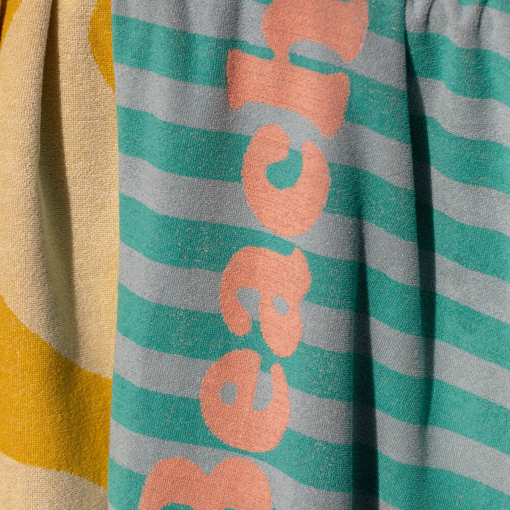 Frottee-Strandtuch "PLAYA - Beach Party" - 100x180 cm (Mint)