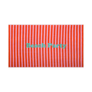 Frottee-Strandtuch "PLAYA - Beach Party" - 100x180 cm (Dunkelorange)