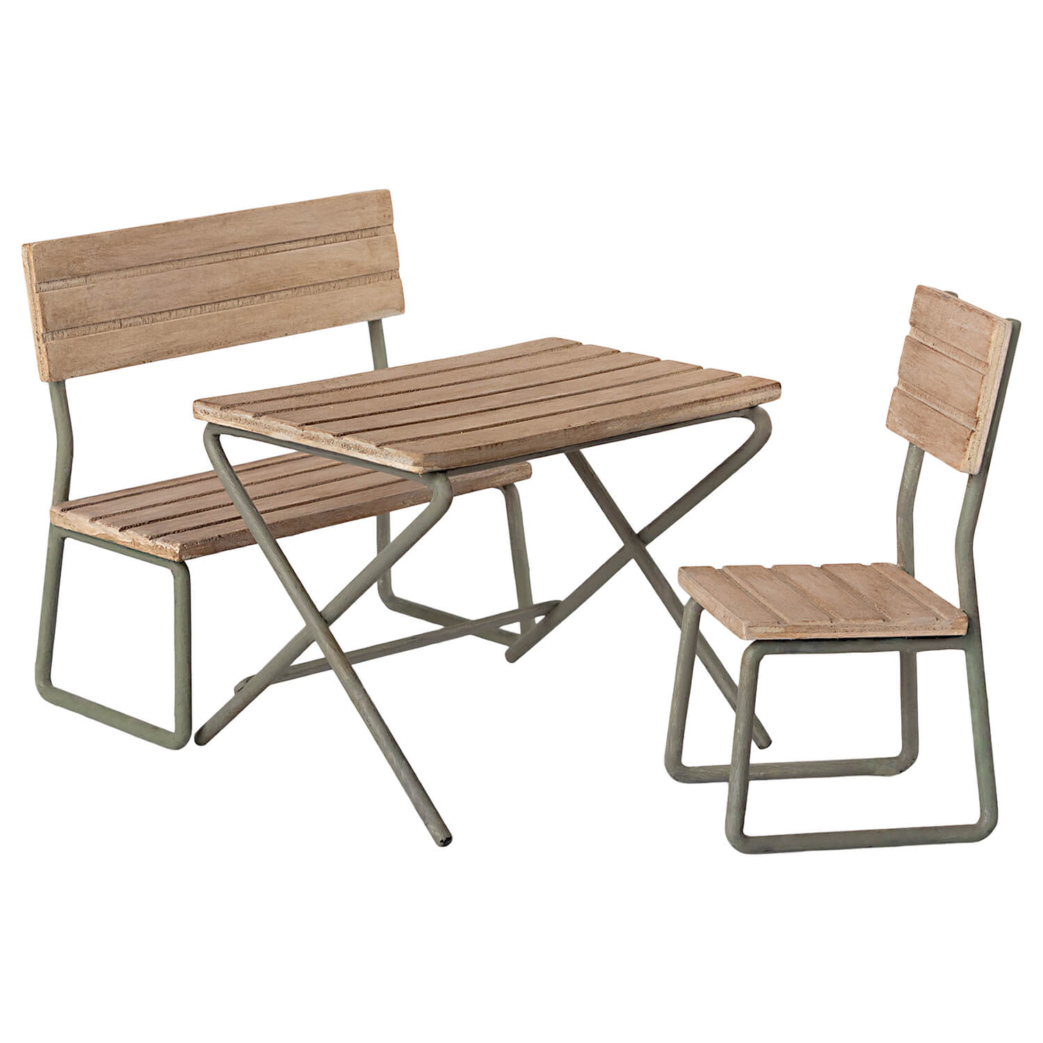 Spielzeug-Gartenmöbel-Set - 3 tlg. (Braun)