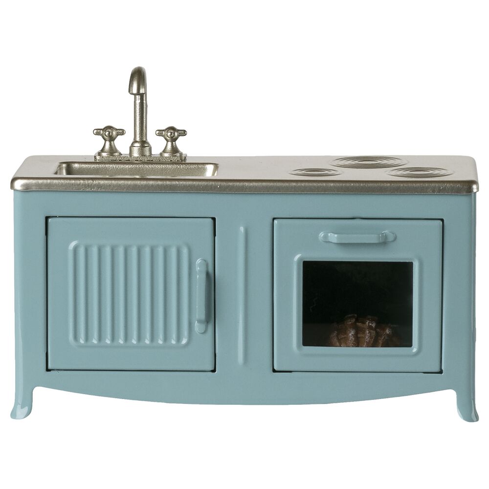 Miniatur Küche für Maus - 5,5x14x7,5 cm (Blau)