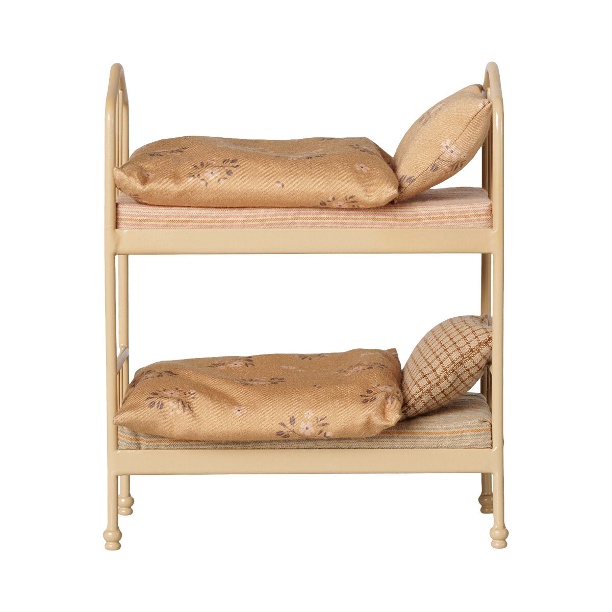 Etagenbett für Mäuse mit beigem Holzrahmen und 2 Etagenkissen, beige
