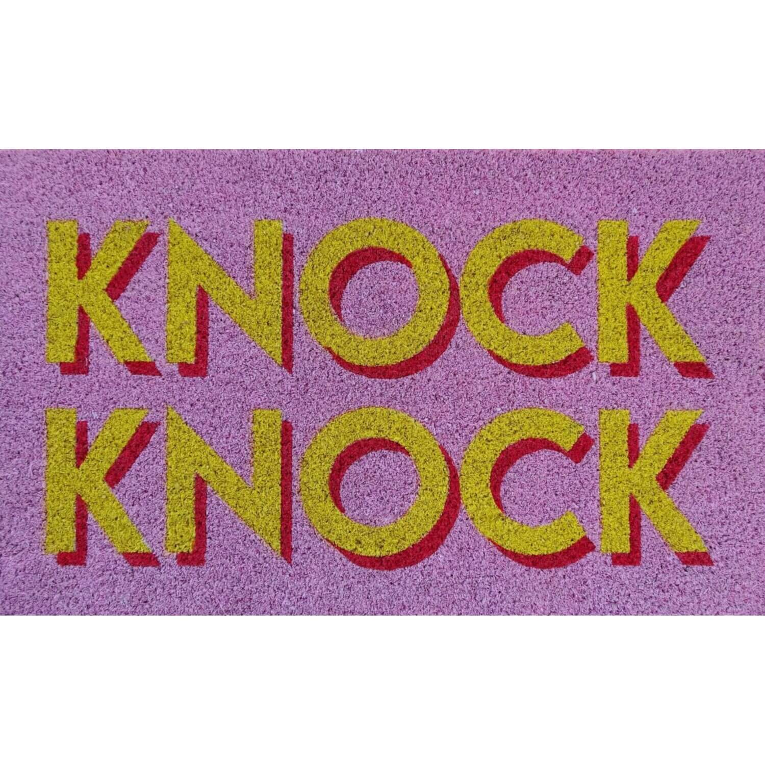 Fußmatte "Knock Knock" - 45x75 cm (Rosa)