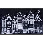 Fußmatte "Townhouses" - 45x75 cm (Schwarz/Weiß)