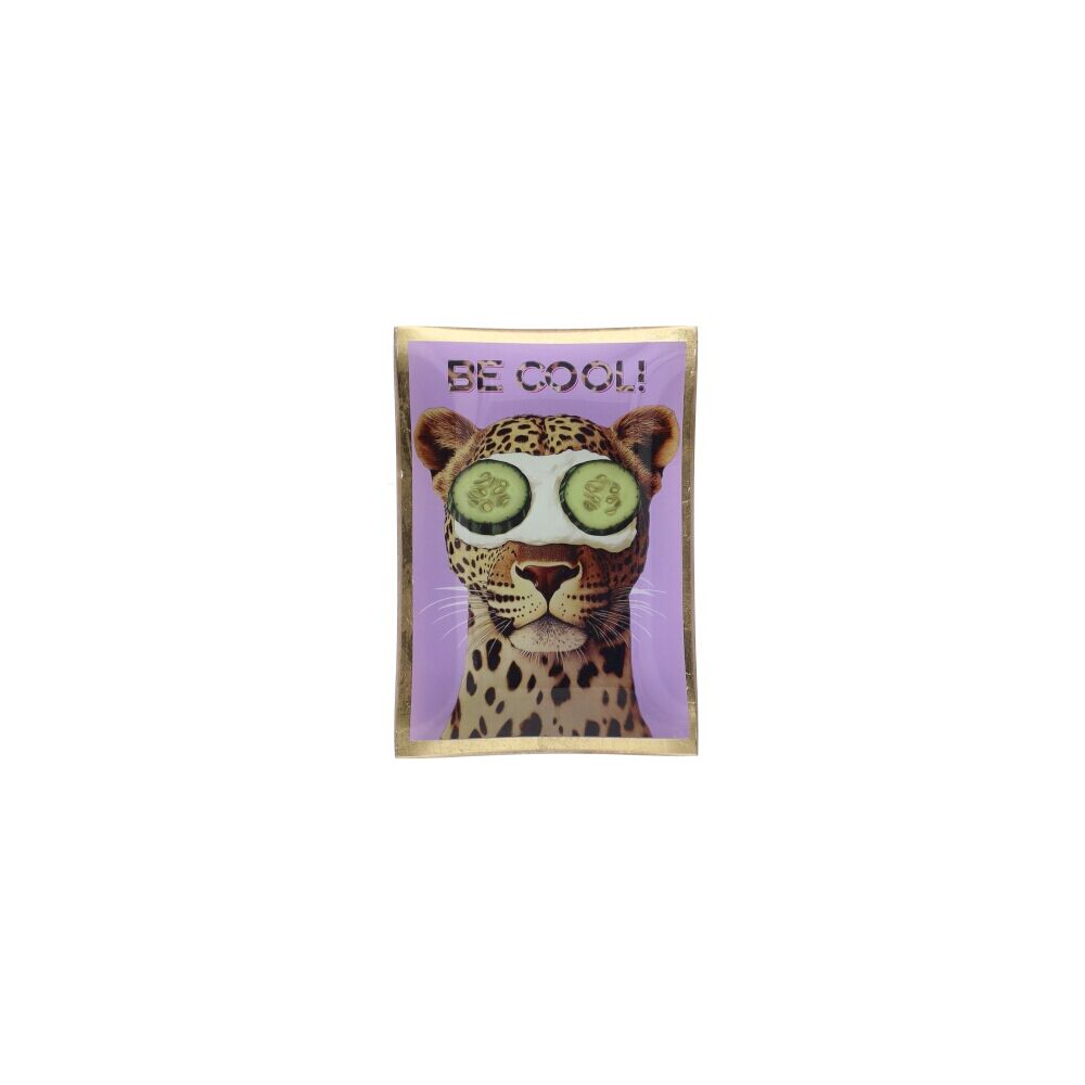 Glasteller "Love Plates - Be Cool" - 10x0,8x14,2 cm (Lila)