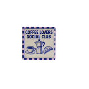 Untersetzer "Love Tiles - Coffee Lover" - 11x0,6x11cm (Blau)