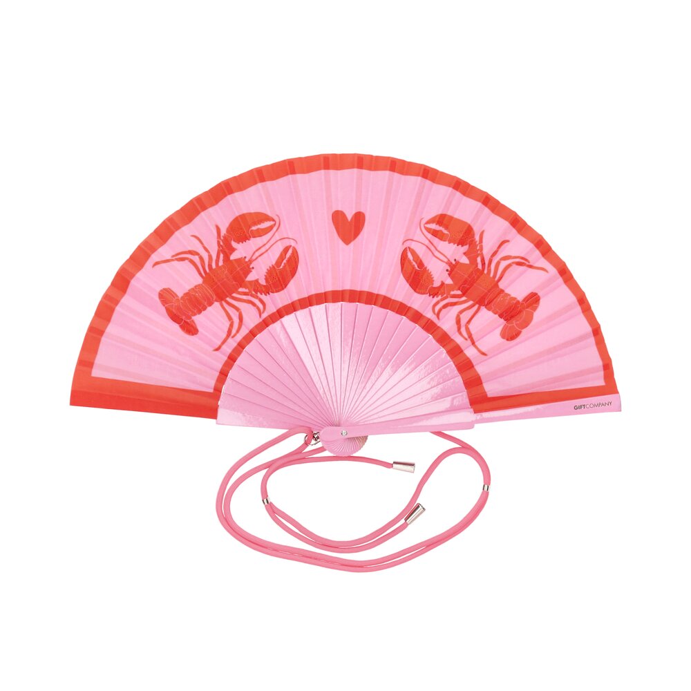 Fächer "Fififan - Hummer" - 42 cm (Pink/Rot)