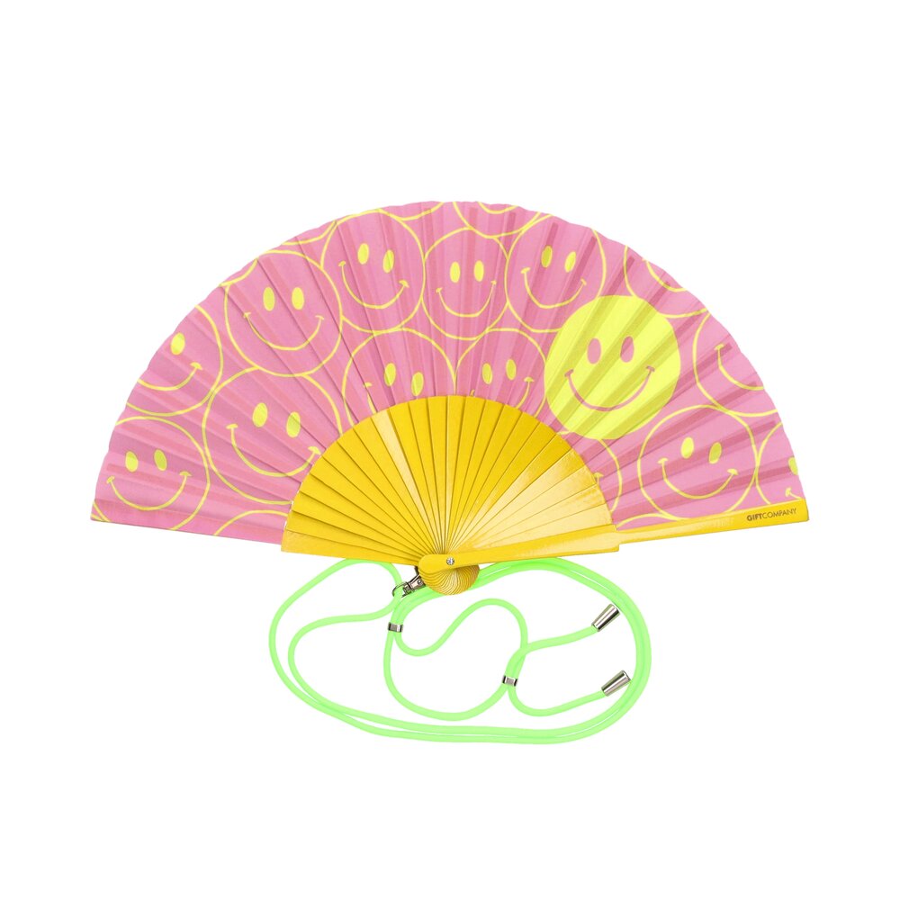 Fächer "Fififan - Smile" - 42 cm (Rosa/Gelb)