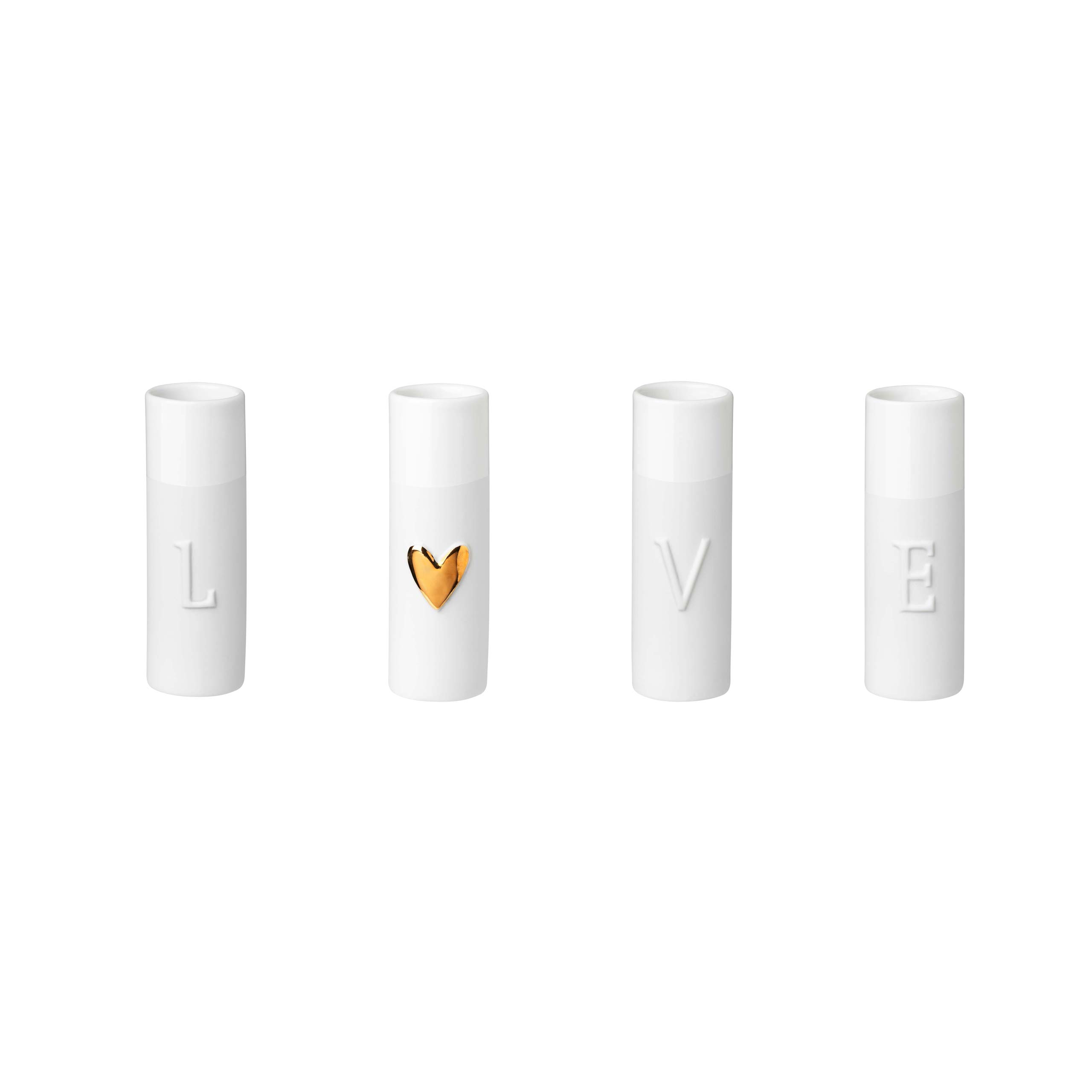 Minivasen "Love" im 4er-Set