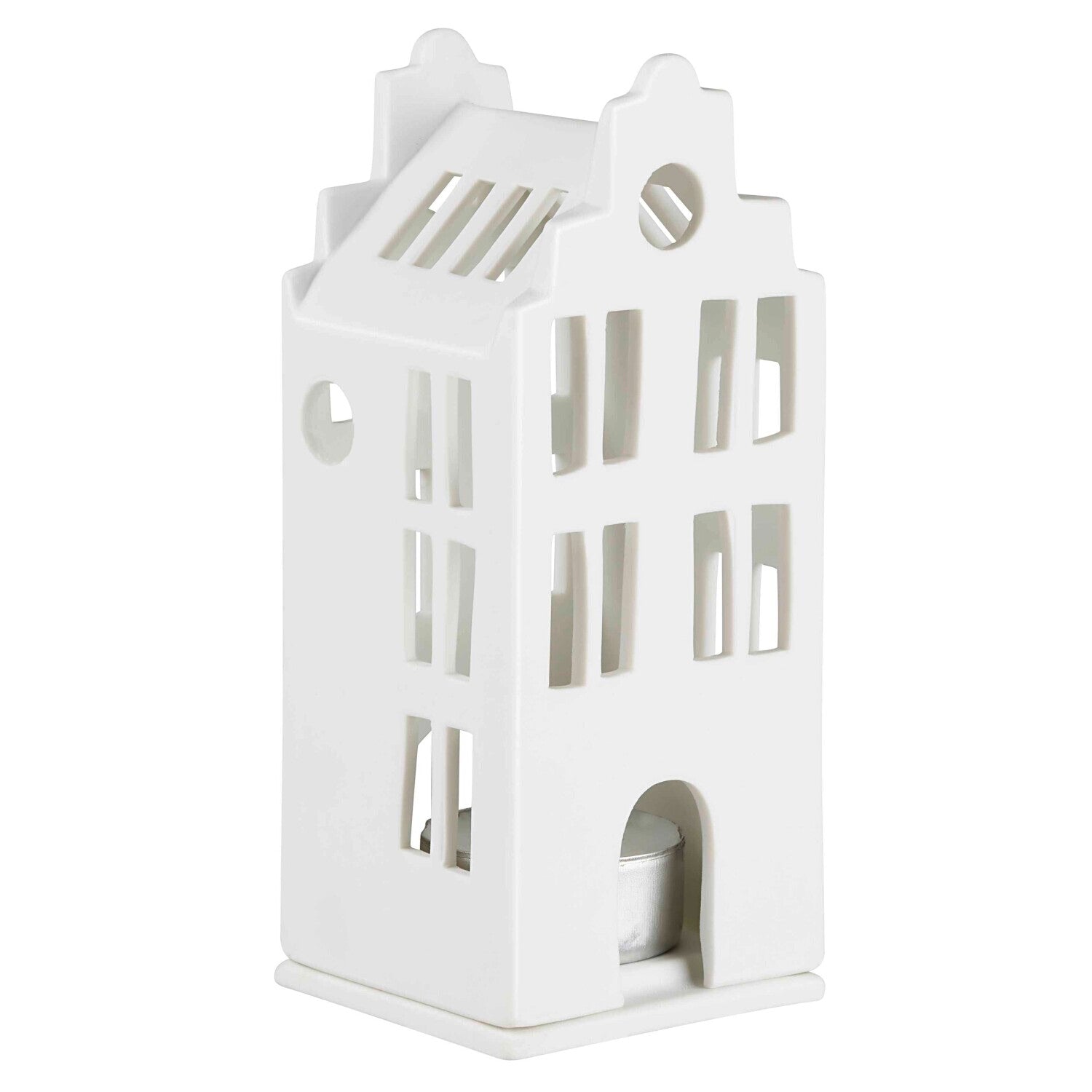 Mini Lichthaus "LIVING - Stadthaushaus" - 5,5x6x10,5 cm  (Weiß) räder Design