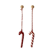 Metallornament "Zuckerstange" im 2er-Set - 7x2cm (Weiß) Maileg