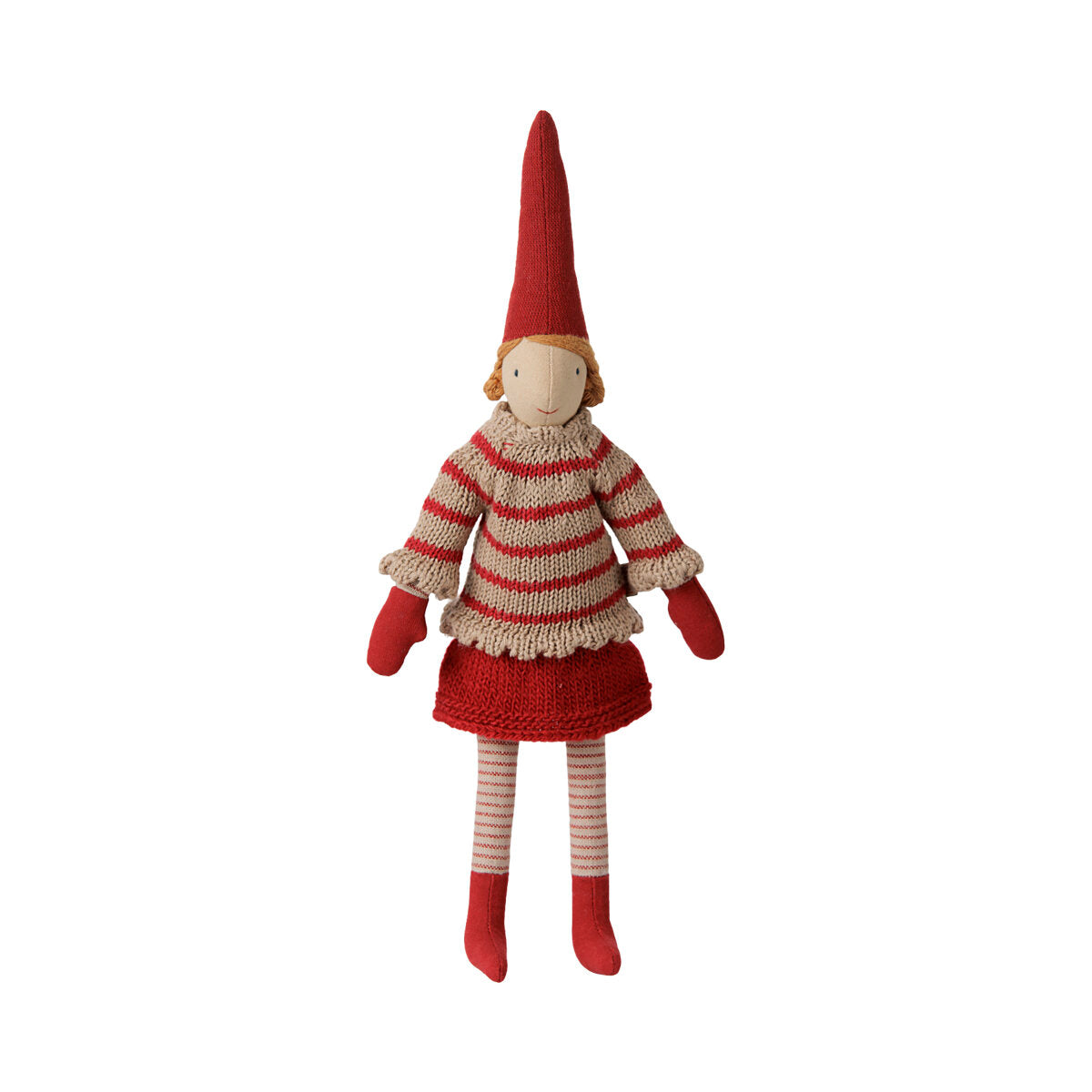 Pixy/Wichtel "Mädchen - getreifter Pullover -  Größe 2 (Rot)